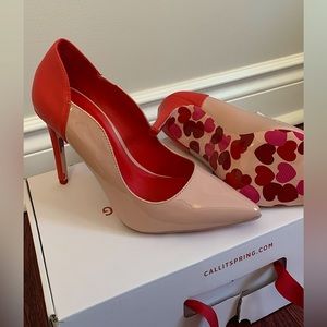 Never worn pink and red heels with heart detailing! 👠